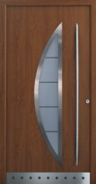 hormann front entrance door style 45-5 in decograin golden oak finish